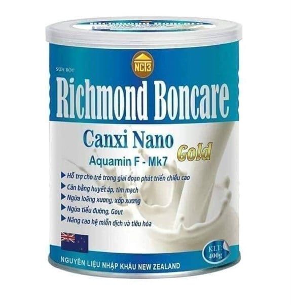  Sữa tăng chiều cao cho trẻ Richmond Bondecare Canxi Nano Gold 