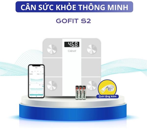  Cân Điện Tử Crenot Gofit S2 Kết Nối Bluetooth - đo phân tích chỉ số cơ thể body fat scale 