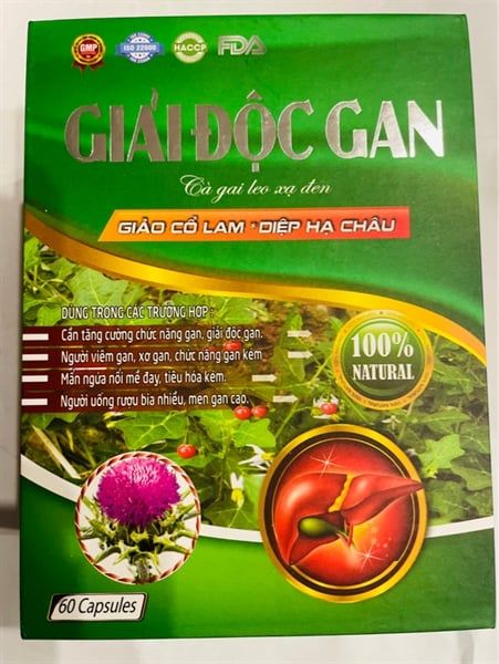  Giải độc gan - Cà gai leo - Giảo cổ lam - Diệp hạ châu - An Đại Phát - Hộp 60 viên 