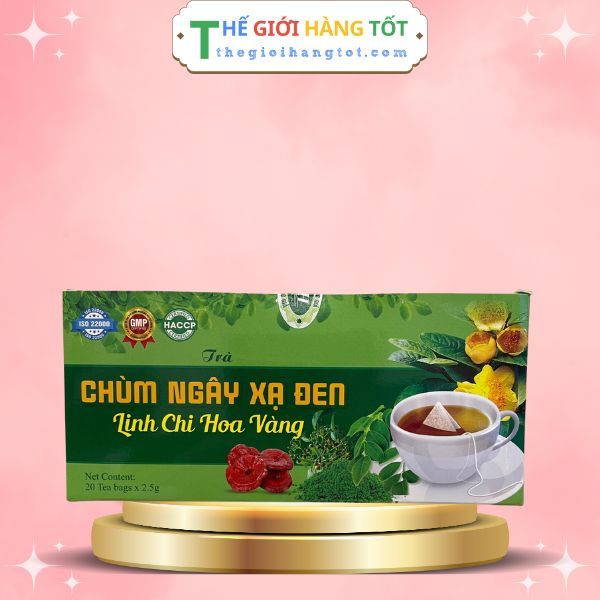  Trà túi lọc Chùm Ngây xạ đen linh chi hoa vàng (Hộp 20 gói) 