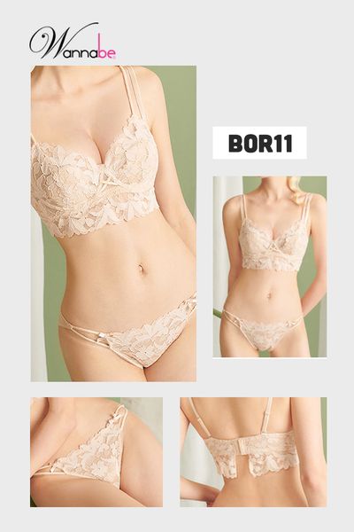 Nội y bộ cao cấp Wannabe BOR11, Áo ngực có gọng dáng corset nữ tính xinh xắn quyến rũ