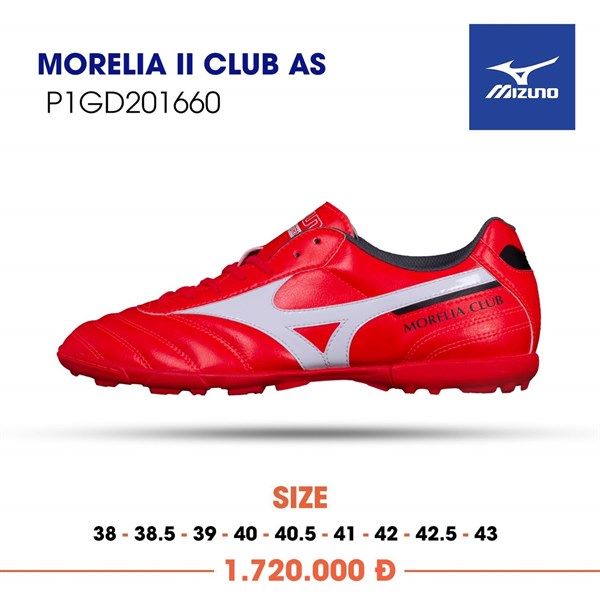 MIZUNO MORELIA II CLUB AS TF - IGNITION RED/WHITE