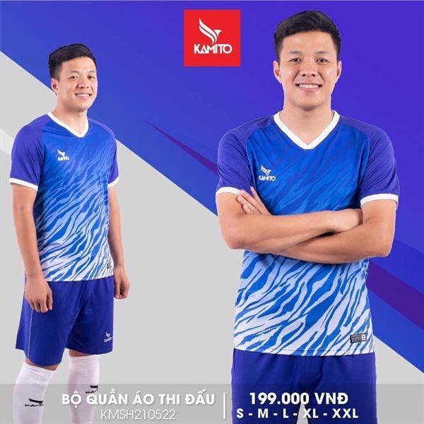 BỘ QUẦN ÁO BÓNG ĐÁ KAMITO KMSH210522 XANH DƯƠNG ĐẬM