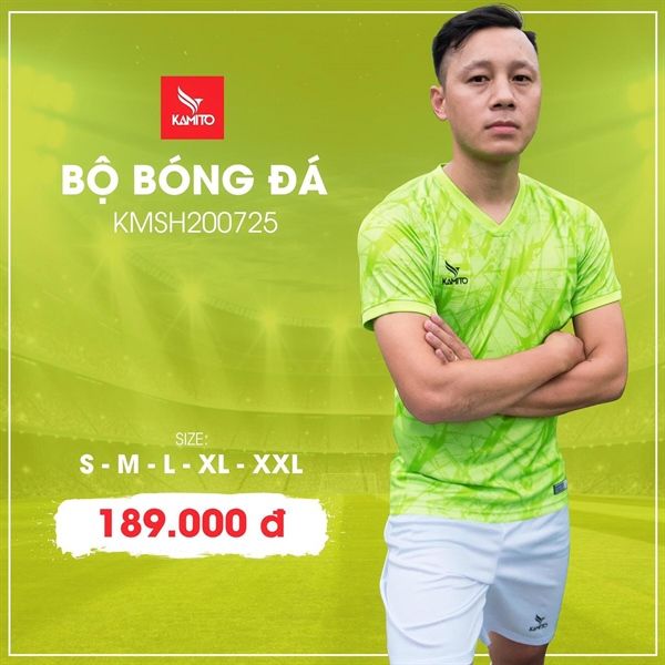 BỘ QUẦN ÁO BÓNG ĐÁ KAMITO KMSH200725 XANH LÁ CÂY/TRẮNG