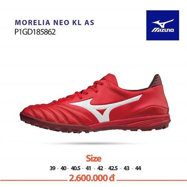 MIZUNO MORELIA NEO KL AS TF RED PASSION PACK - RED/WHITE