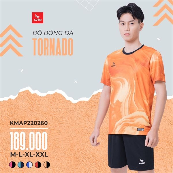 Bộ quần áo bóng đá Kamito Tornado Cam/Đen