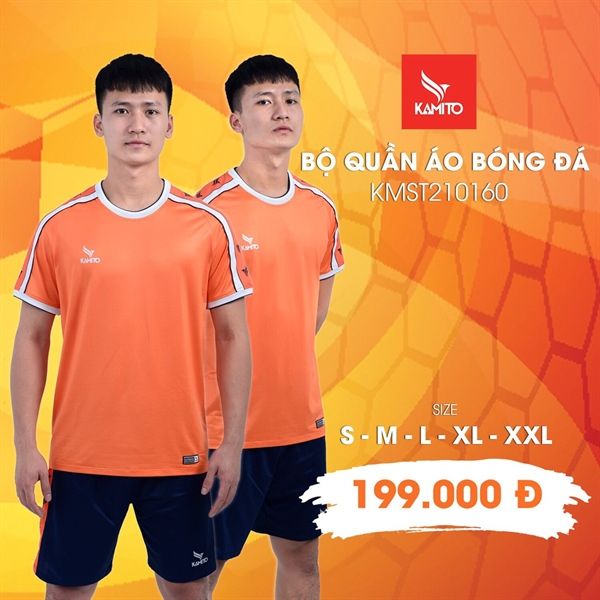BỘ QUẦN ÁO BÓNG ĐÁ KAMITO KMST210160 CAM/XANH ĐEN