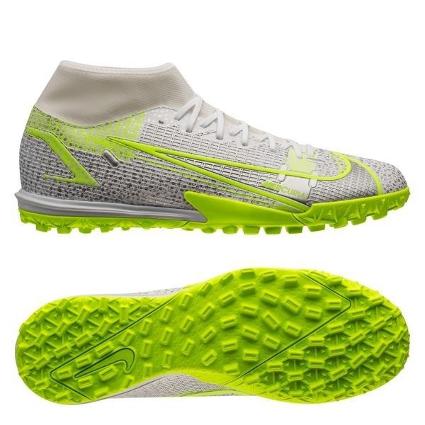 Nike Mercurial Superfly 8 Academy TF Silver Safari - White/Black/Metallic Silver/Volt