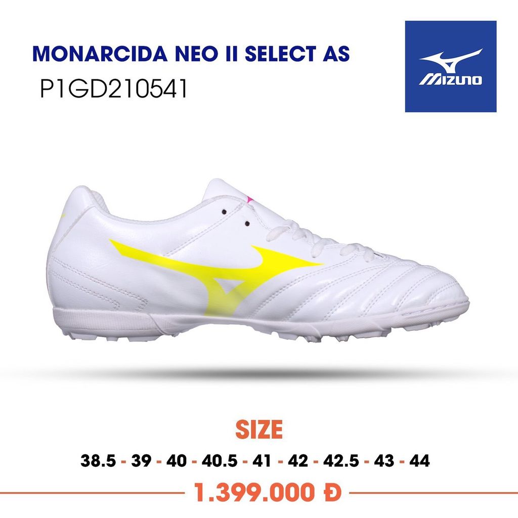 MIZUNO MONARCIDA NEO II SELECT AS TF WHITE/YELLOW