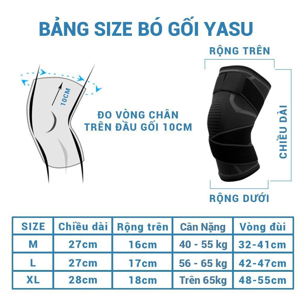 Bó gối Yasu CS06 có dây đai - màu ngẫu nhiên