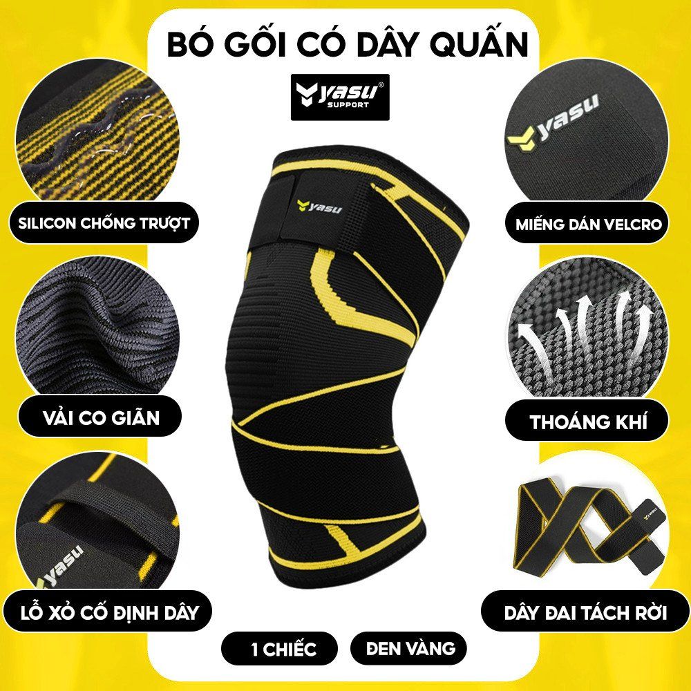Bó gối Yasu CS06 có dây đai - màu ngẫu nhiên