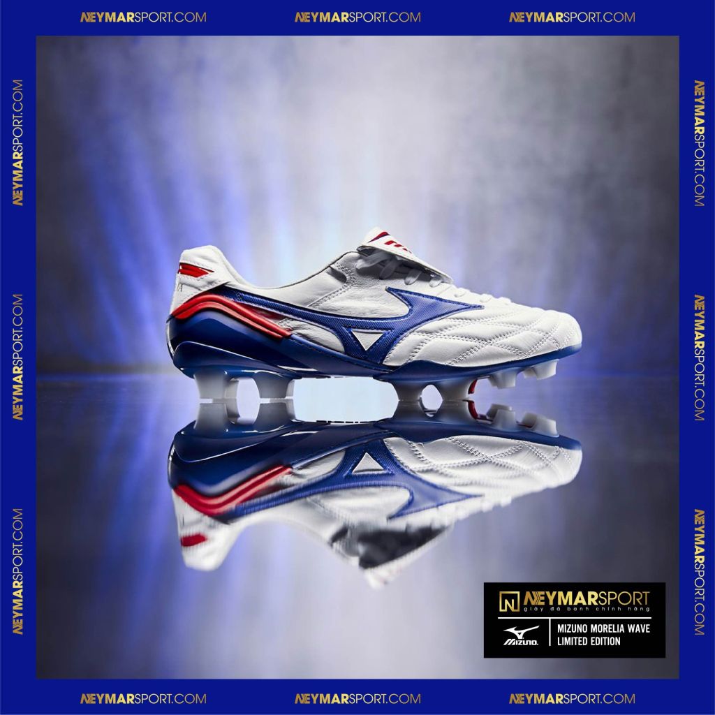 Mizuno Morelia Wave Made in Japan FG - White/Blue LIMITED EDITION PRE-ORDER