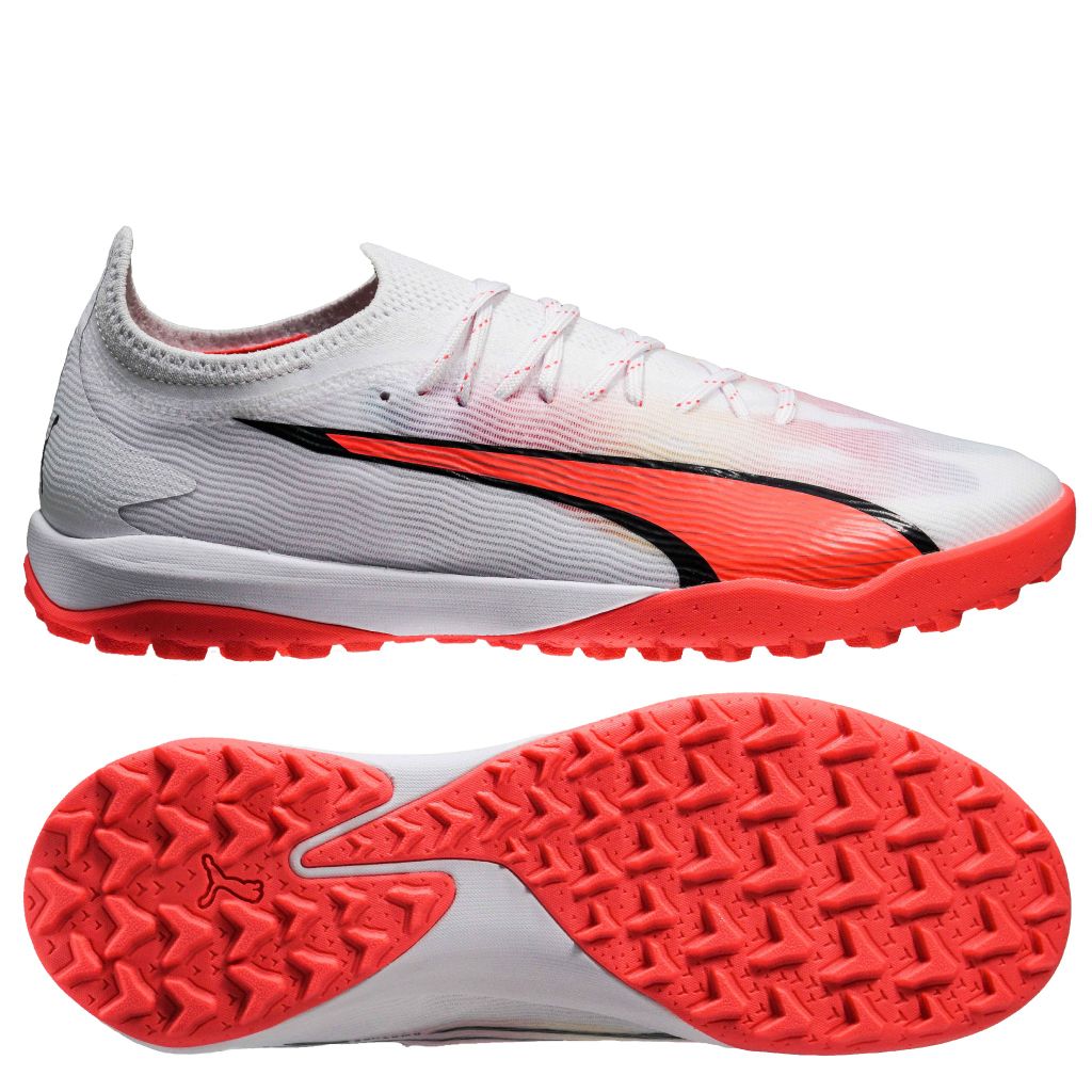 Giày đá bóng PUMA Ultra Ultimate Cage TT Breakthrough - PUMA White/PUMA Black/Fire Orchid 107502-01