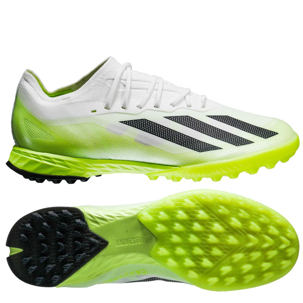 adidas X Crazyfast .1 TF Crazyrush - Footwear White/Core Black/Lucid Lemon