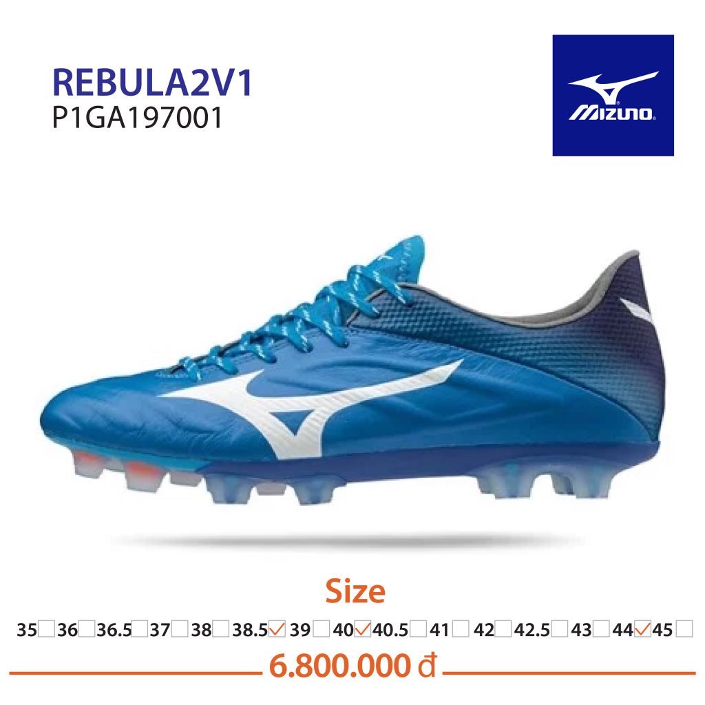 MIZUNO REBULA 2 V1 DAY&NIGHT PACK FG MADE IN JAPAN - BLUE/WHITE