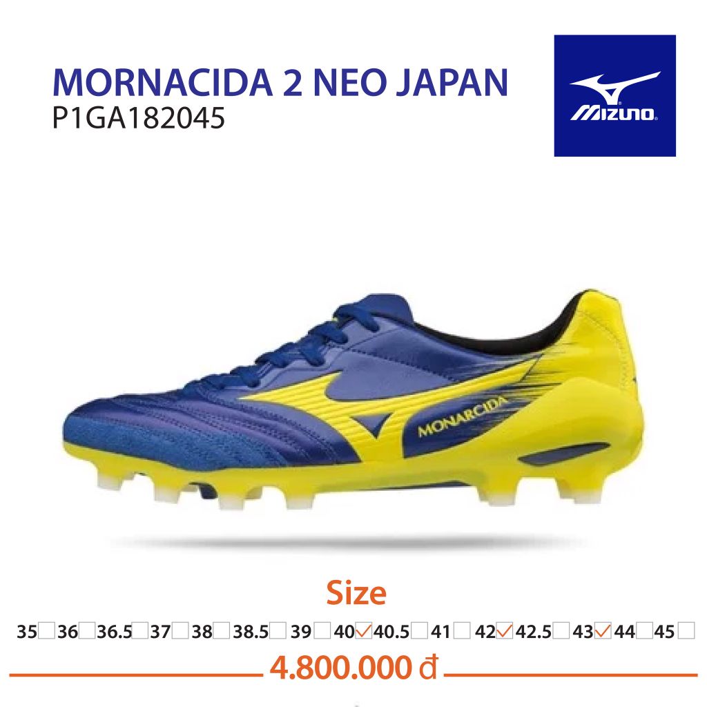 MIZUNO MONARCIDA 2 NEO FG MADE IN JAPAN - BLUE/YELLOW