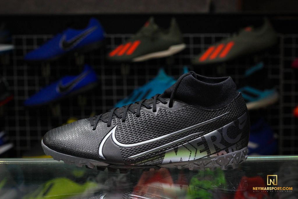NIKE MERCURIAL SUPERFLY 7 ACADEMY TF UNDER THE RADAR - BLACK/METALLIC COOL GREY
