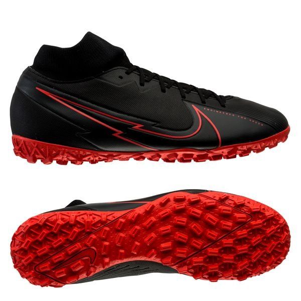 Nike Mercurial Superfly 7 Academy TF Black X Chile Red - Black/Chile Red/Dark Smoke Grey