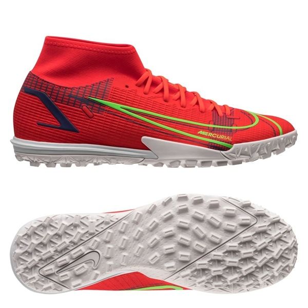 Nike Mercurial Superfly 8 Academy TF Spectrum - Bright Crimson/Metallic Silver