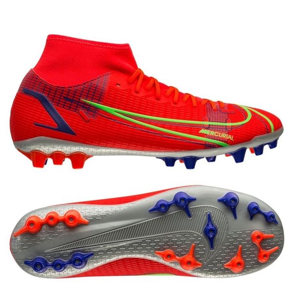 Nike Mercurial Superfly 8 Academy AG Spectrum - Bright Crimson/Metallic Silver