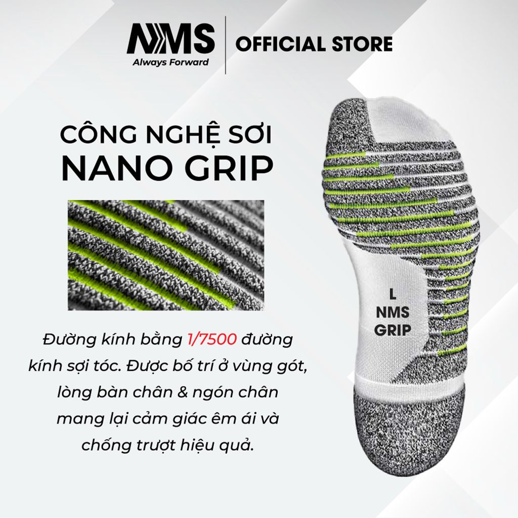 Vớ vân chống trơn NMS GRIP 1.0 Crew Sock