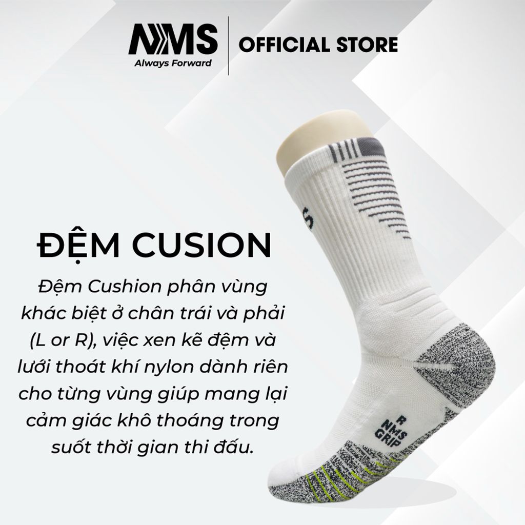 Vớ vân chống trơn NMS GRIP 1.0 Crew Sock