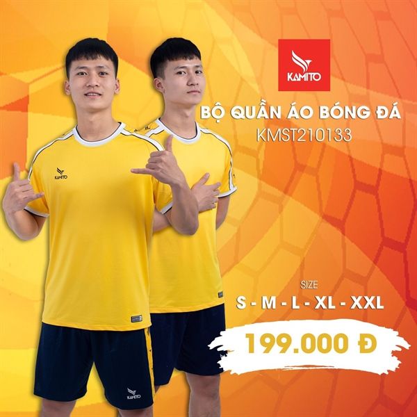 BỘ QUẦN ÁO BÓNG ĐÁ KAMITO KMST210133 VÀNG/ĐEN
