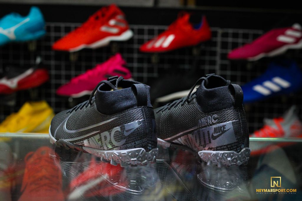 NIKE MERCURIAL SUPERFLY 7 ACADEMY TF UNDER THE RADAR - BLACK/METALLIC COOL GREY KIDS