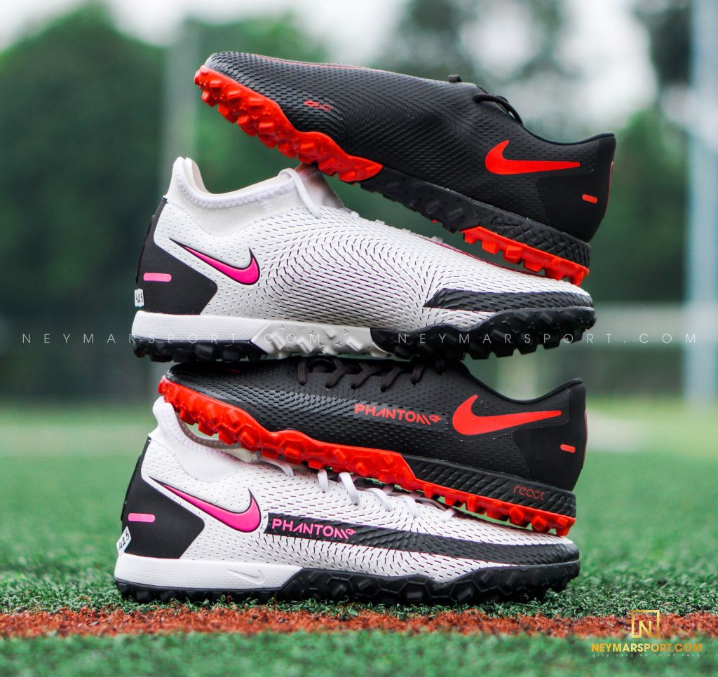 Nike Phantom GT React Pro TF Black X Chile Red - Black/Chile Red/Dark Smoke Grey