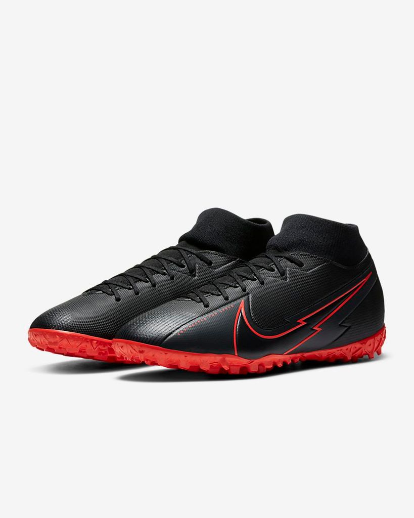 Nike Mercurial Superfly 7 Academy TF Black X Chile Red - Black/Chile Red/Dark Smoke Grey
