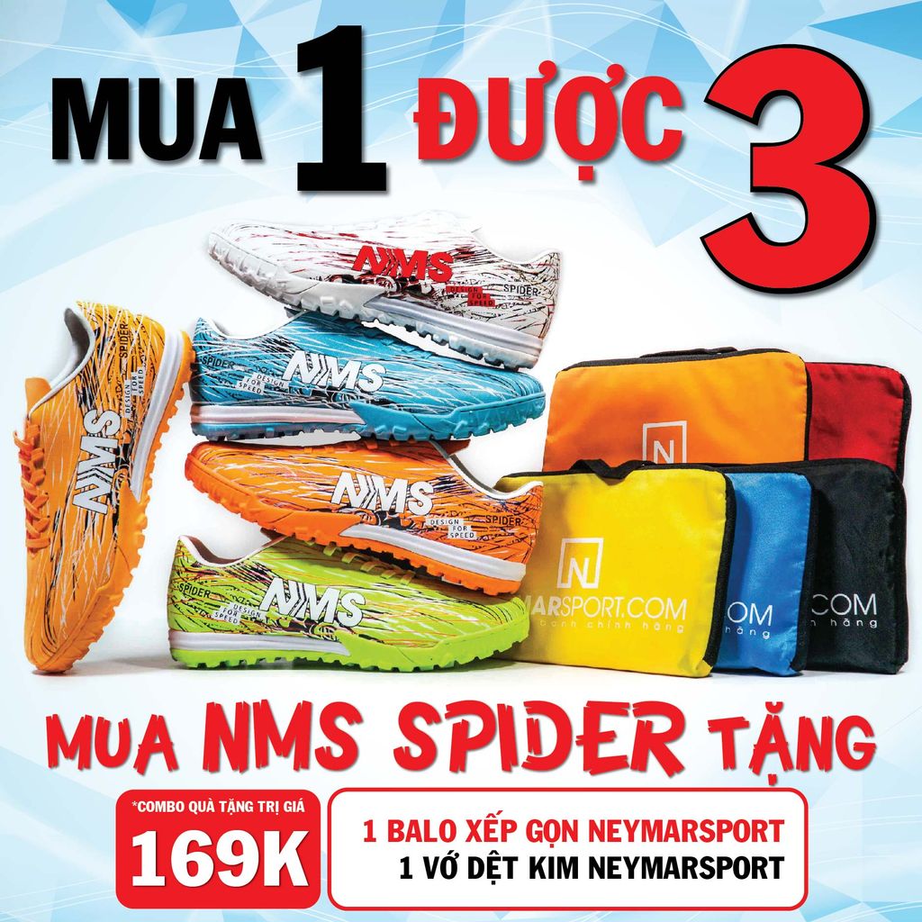 Giày đá bóng NMS SPIDER - Orange/White