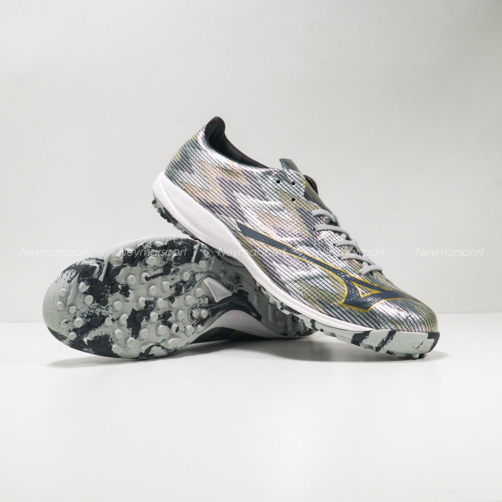 Giày đá bóng Mizuno Alpha II Elite TF Platinum Silver - Galaxy Silver/Gold P1GD256204