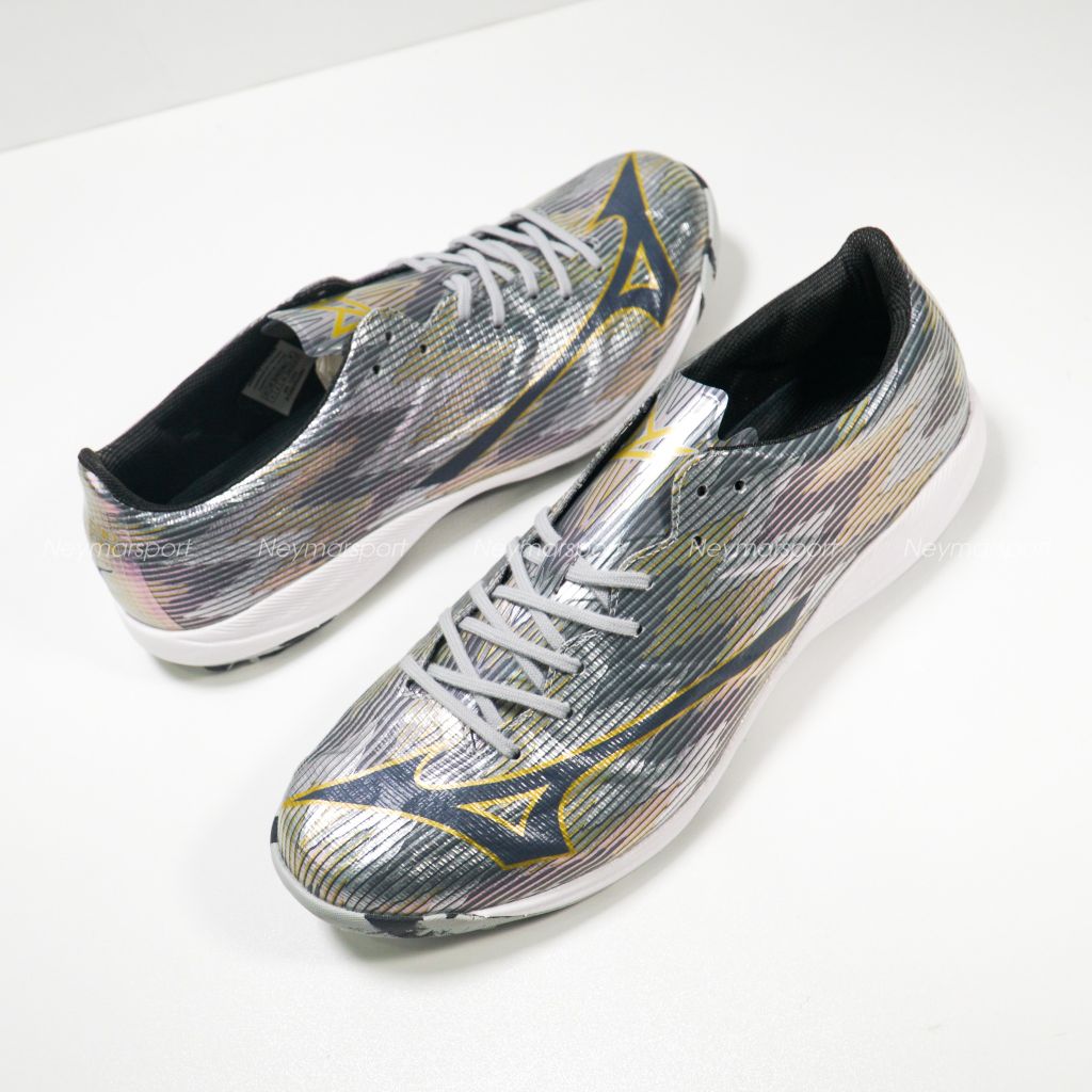 Giày đá bóng Mizuno Alpha II Elite TF Platinum Silver - Galaxy Silver/Gold P1GD256204