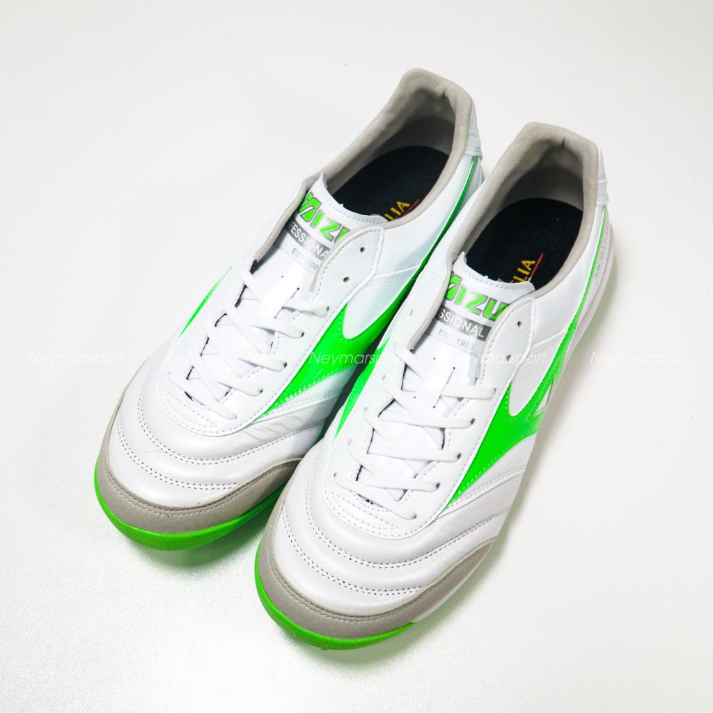 Giày đá bóng Mizuno Morelia Sala Elite AS TF Frontier Pack - White/Green Q1GB251237