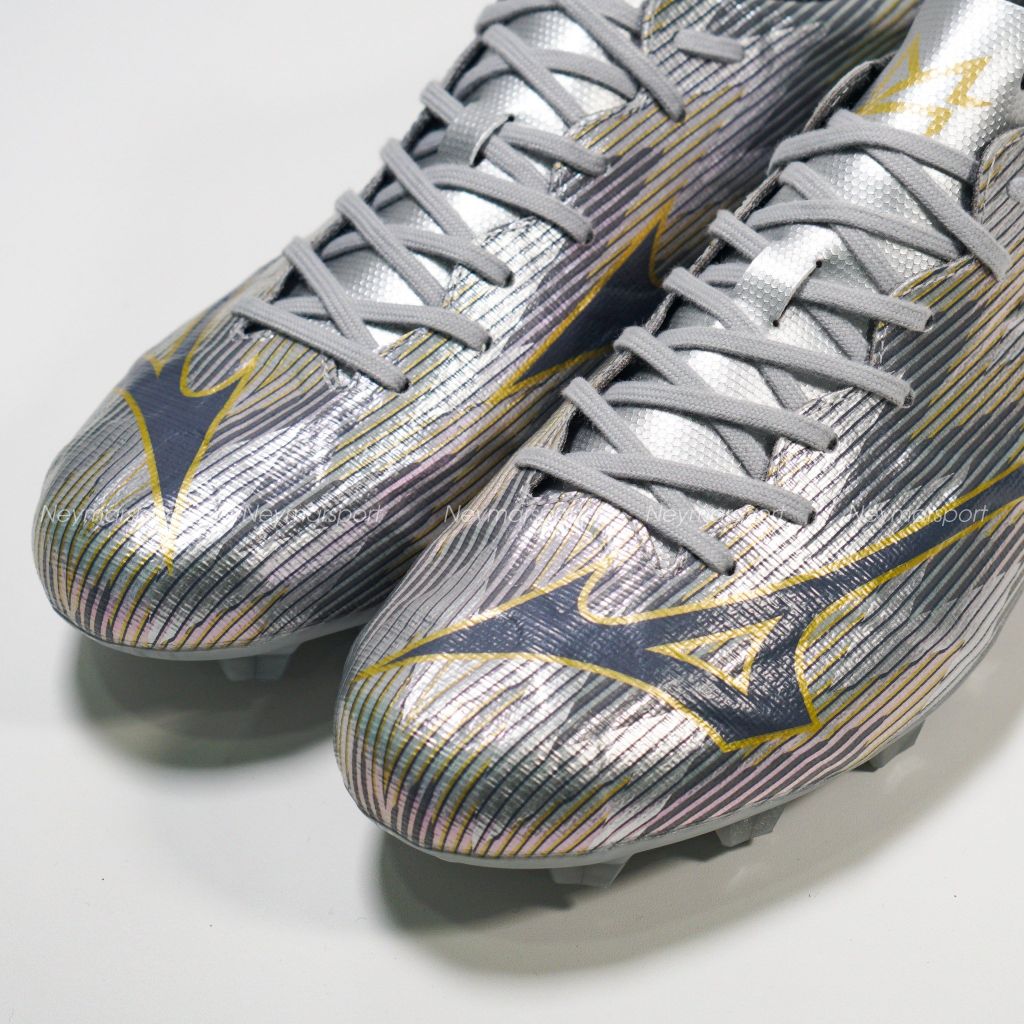 Giày đá bóng Mizuno Alpha II Pro FG Platinum Silver - Galaxy Silver/Gold P1GA256404