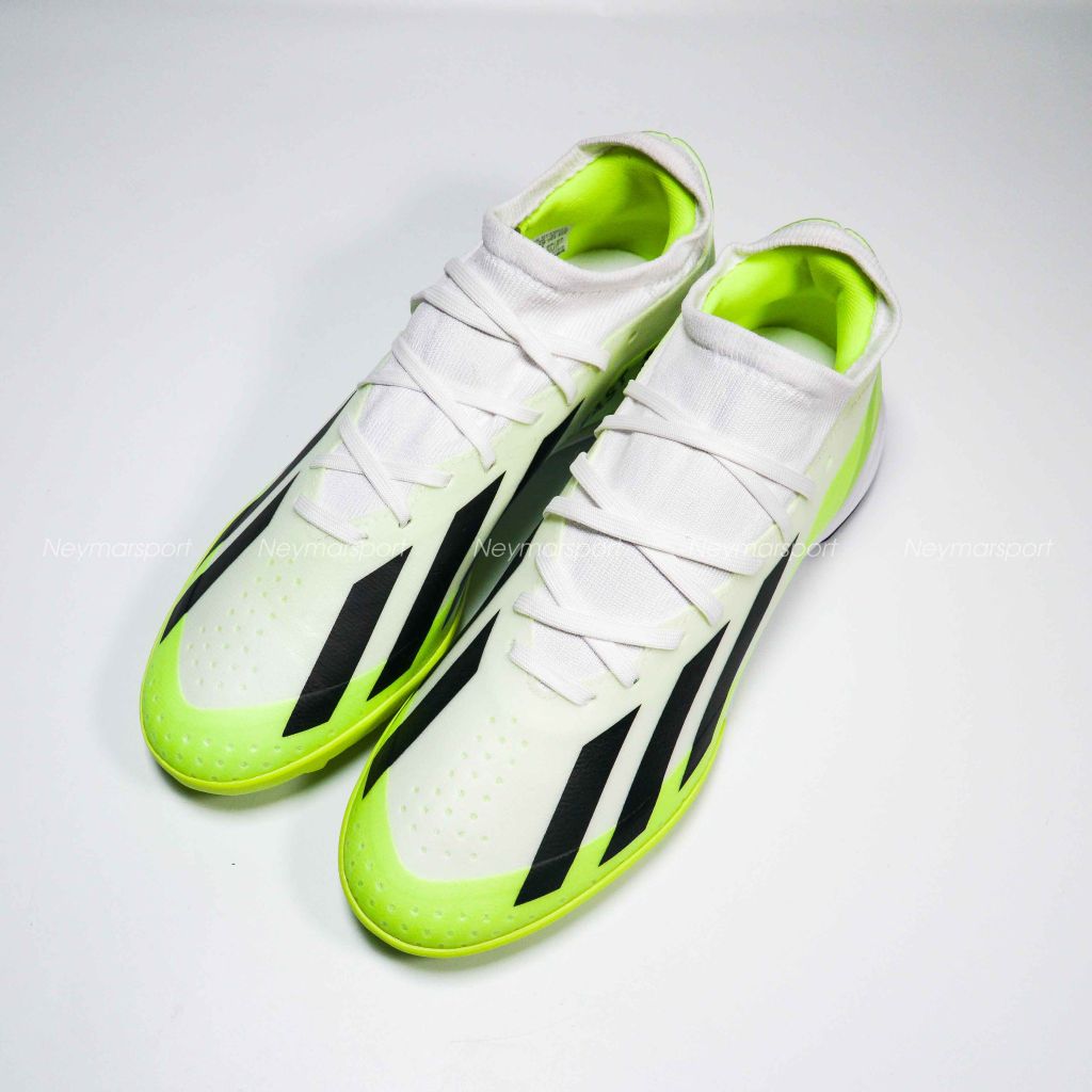 adidas X Crazyfast .3 TF Crazyrush - Footwear White/Core Black/Lucid Lemon