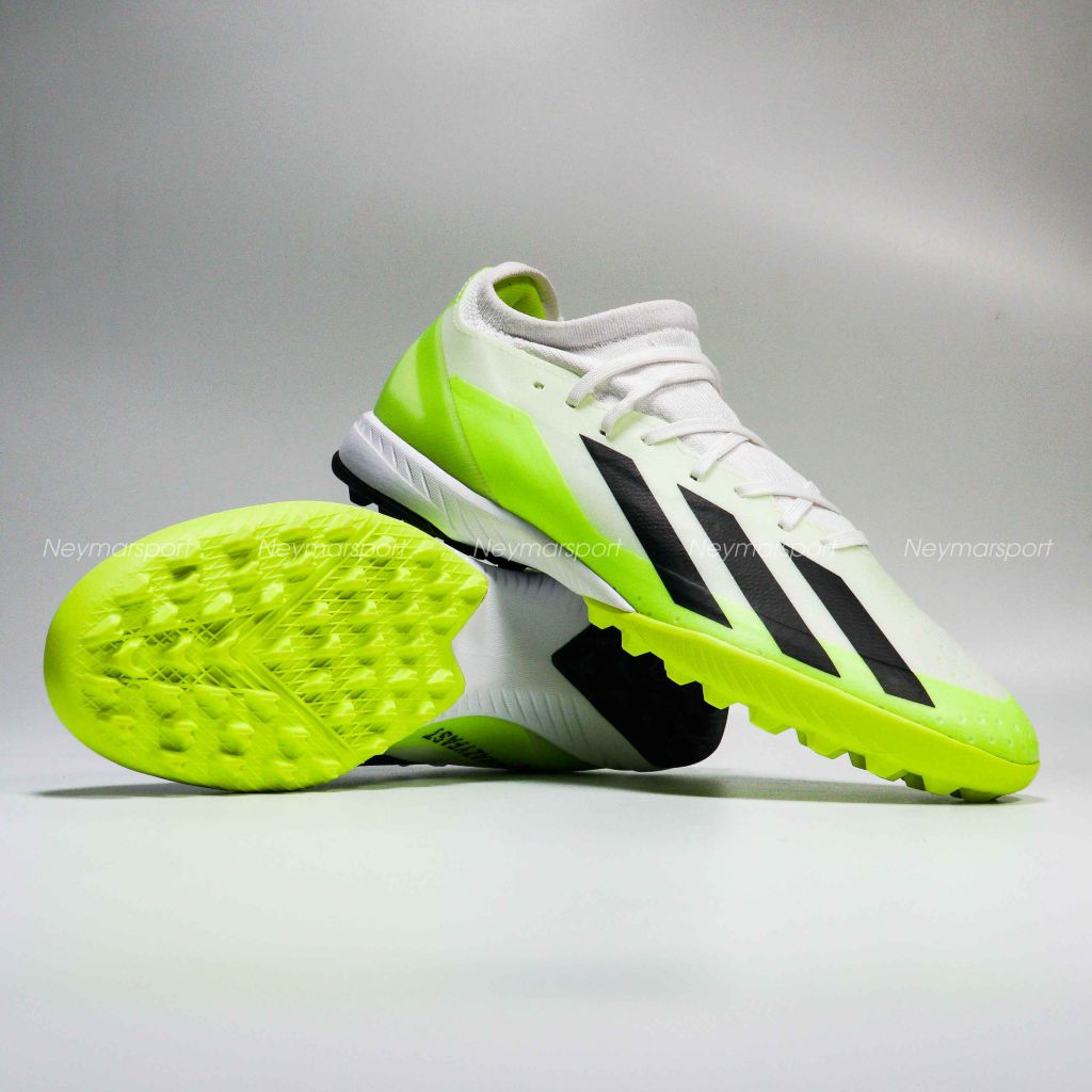 adidas X Crazyfast .3 TF Crazyrush - Footwear White/Core Black/Lucid Lemon