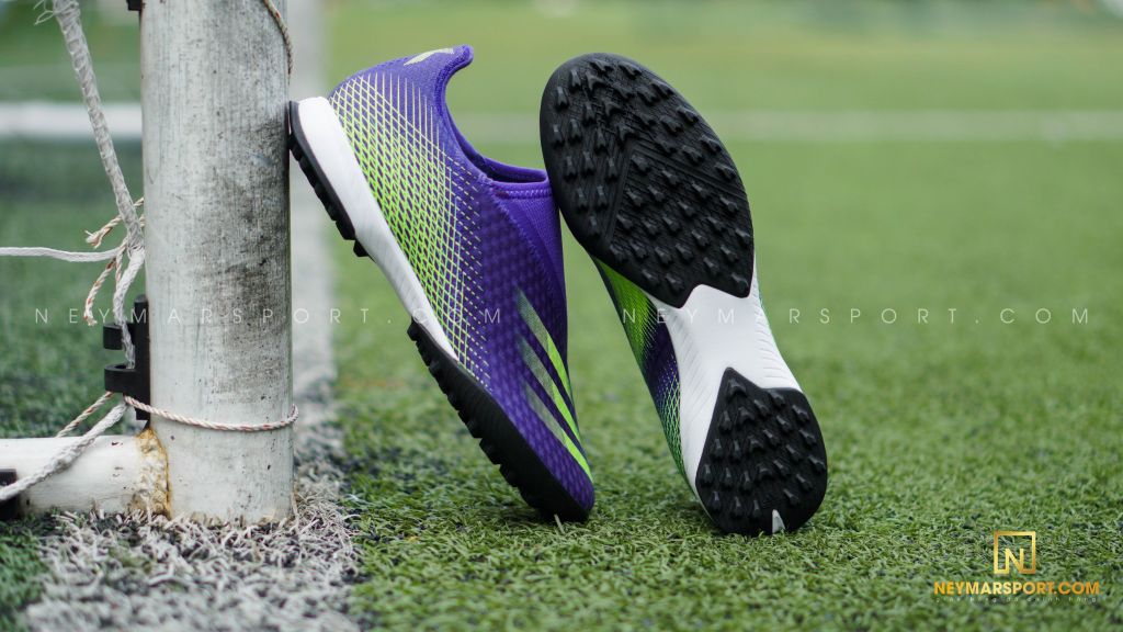 adidas X Ghosted .3 Laceless TF Precision To Blur - Energy Ink/Signal Green