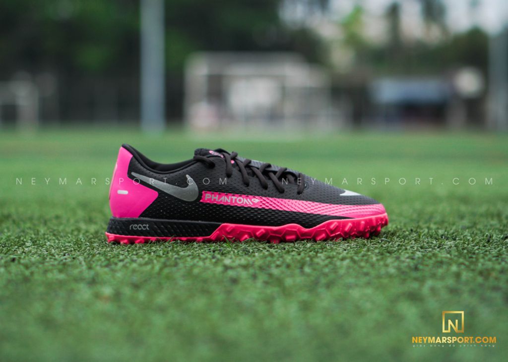 Nike Phantom GT REACT PRO TF - Black/Metallic Silver/Pink Blast