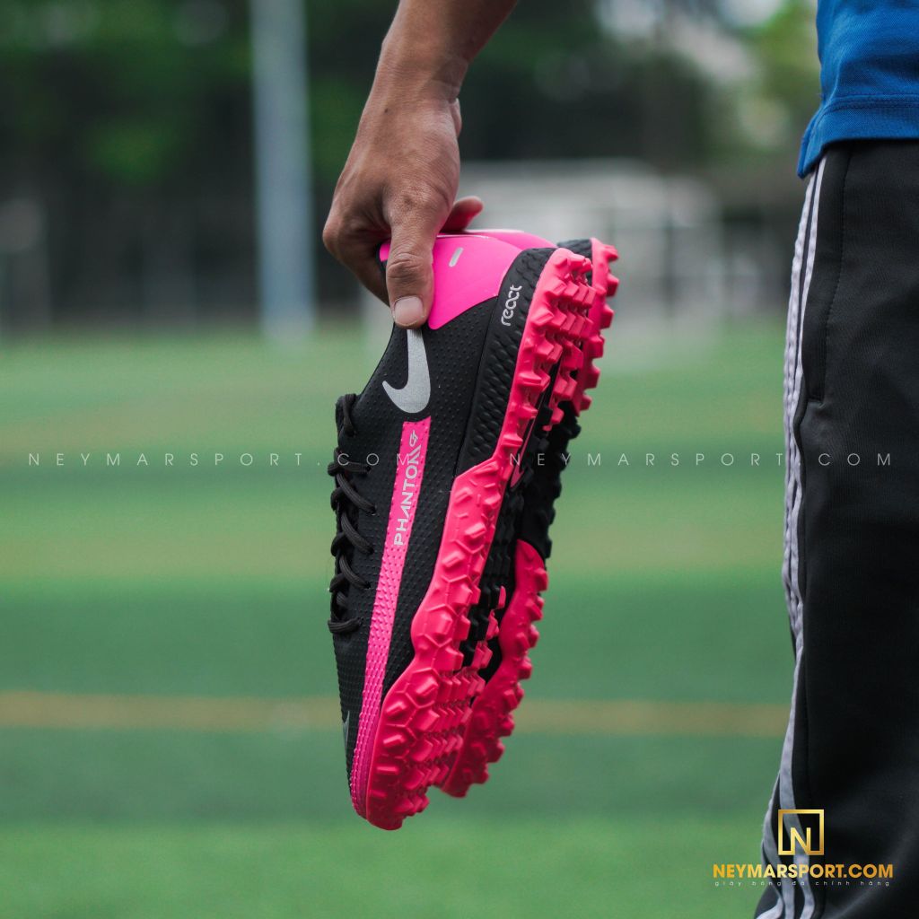 Nike Phantom GT REACT PRO TF - Black/Metallic Silver/Pink Blast