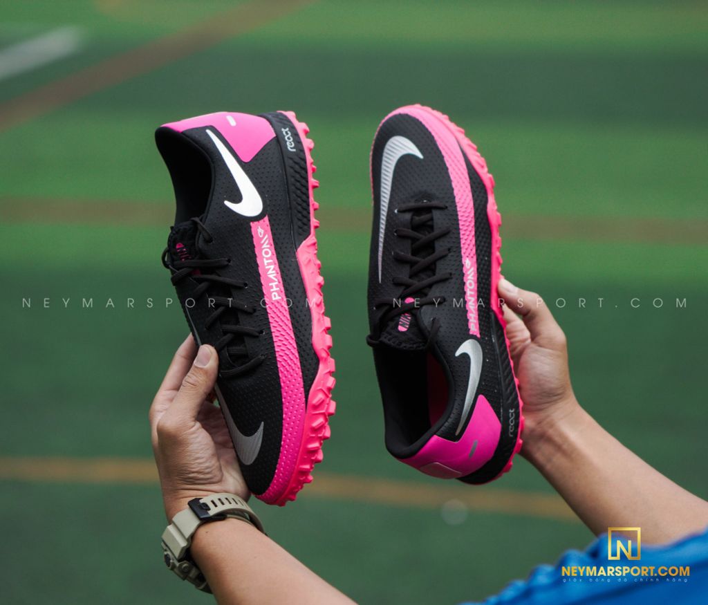 Nike Phantom GT REACT PRO TF - Black/Metallic Silver/Pink Blast