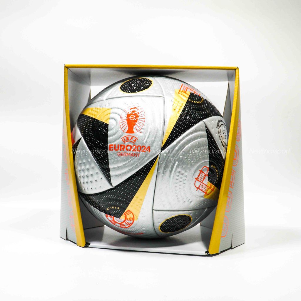Quả bóng đá Adidas Football FUSSBALLLIEBE Finale Pro EURO 2024 Match Ball - Silver/Gold Metallic/Black IS7436