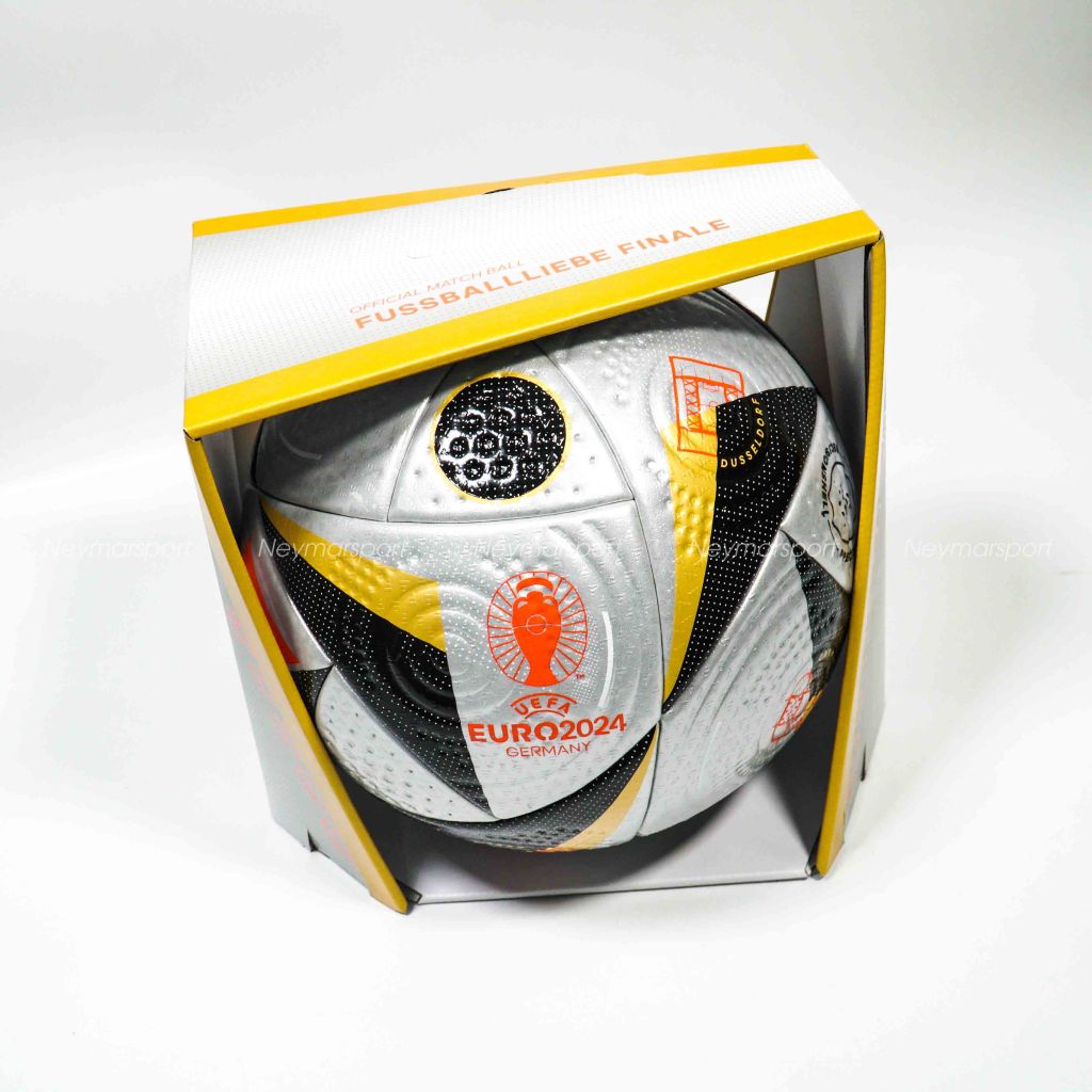 Quả bóng đá Adidas Football FUSSBALLLIEBE Finale Pro EURO 2024 Match Ball - Silver/Gold Metallic/Black IS7436