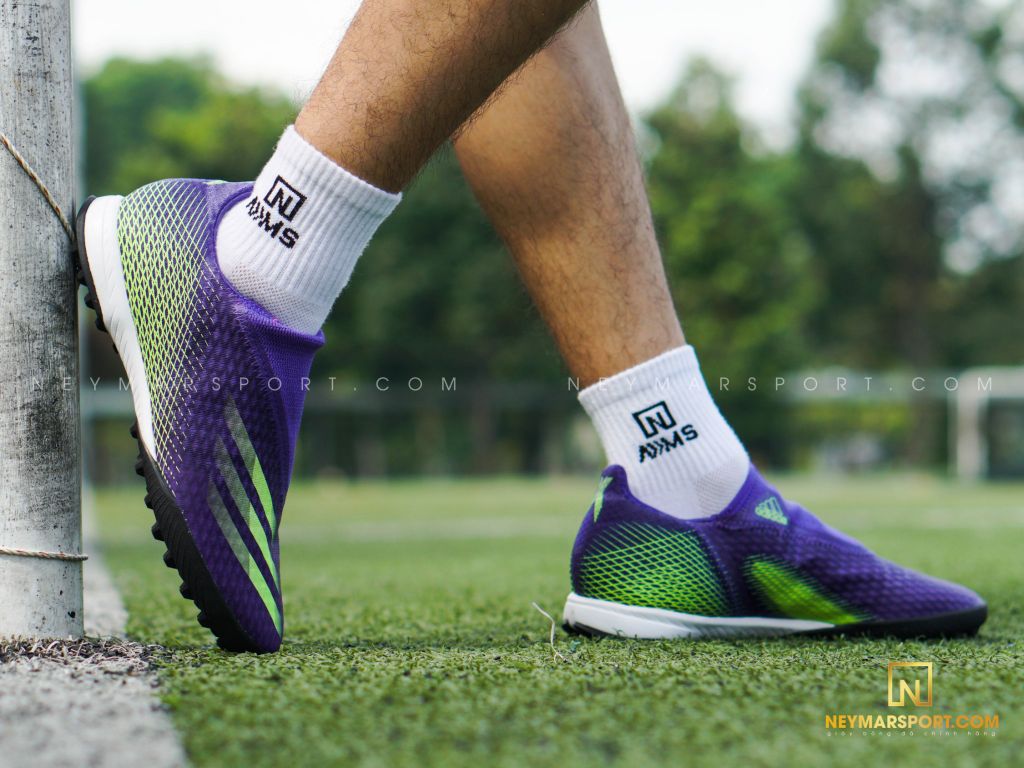 adidas X Ghosted .3 Laceless TF Precision To Blur - Energy Ink/Signal Green