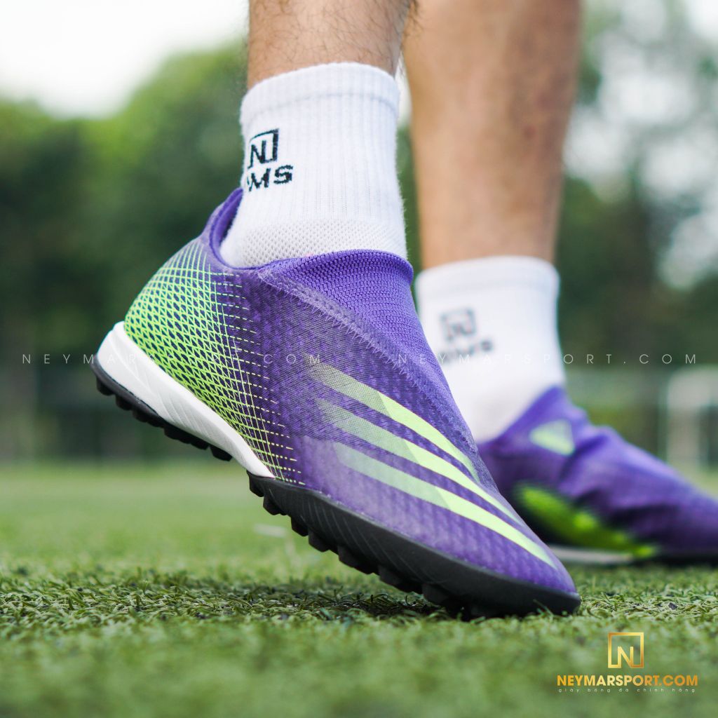 adidas X Ghosted .3 Laceless TF Precision To Blur - Energy Ink/Signal Green