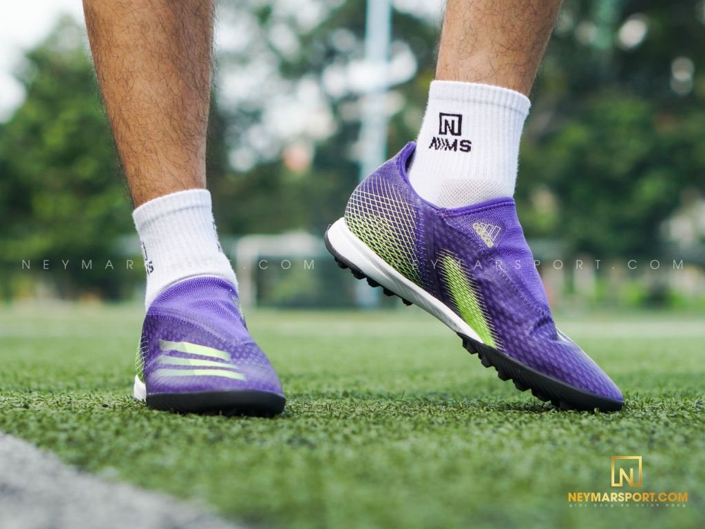 adidas X Ghosted .3 Laceless TF Precision To Blur - Energy Ink/Signal Green