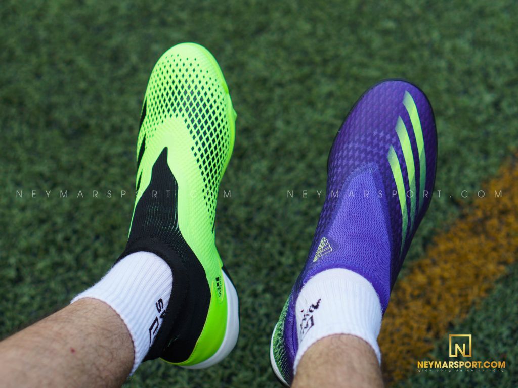 adidas X Ghosted .3 Laceless TF Precision To Blur - Energy Ink/Signal Green