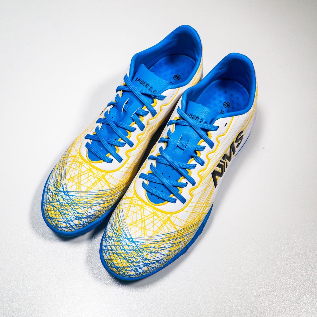 Giày đá bóng NMS SPIDER 2.0 TF - White/Yellow/Blue SPI2100