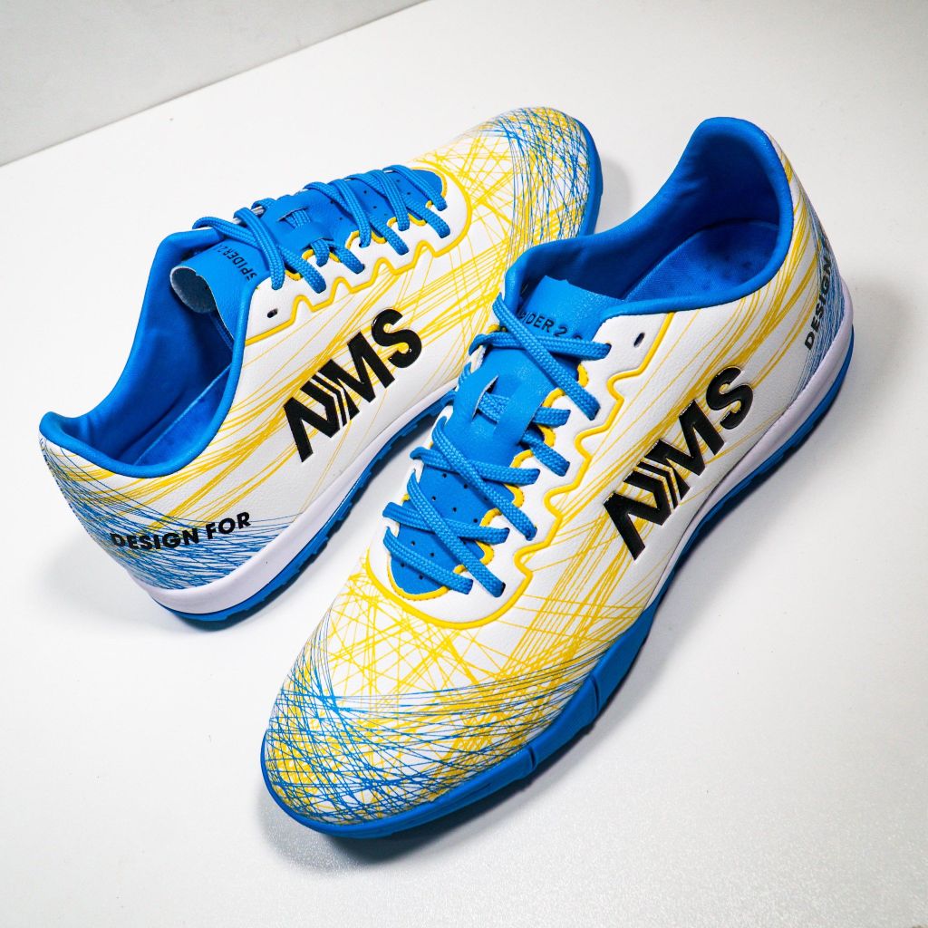 Giày đá bóng NMS SPIDER 2.0 TF - White/Yellow/Blue SPI2100