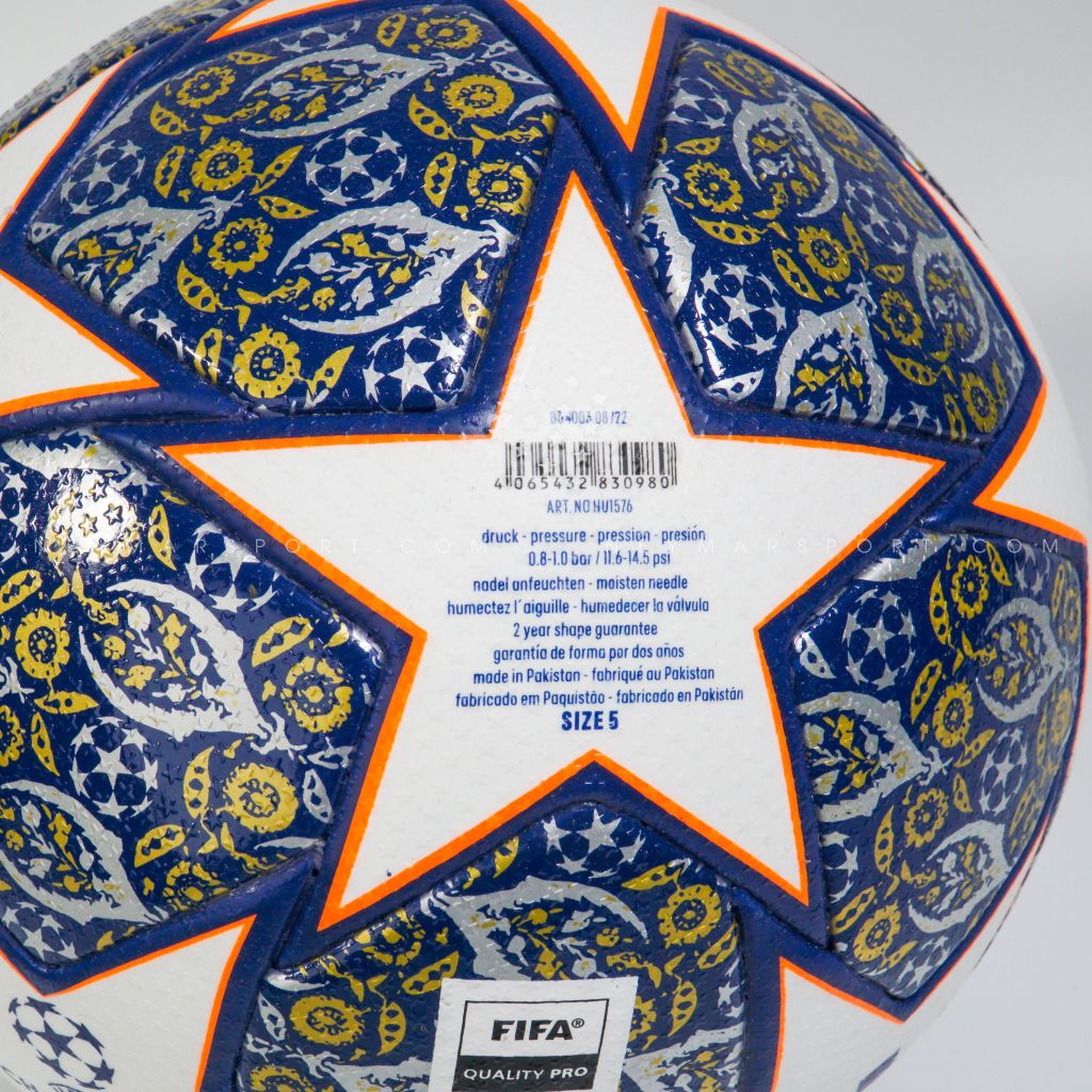 Quả bóng đá adidas Football Champions League 2023 Pro Match Ball - White/Royal Blue/Orange